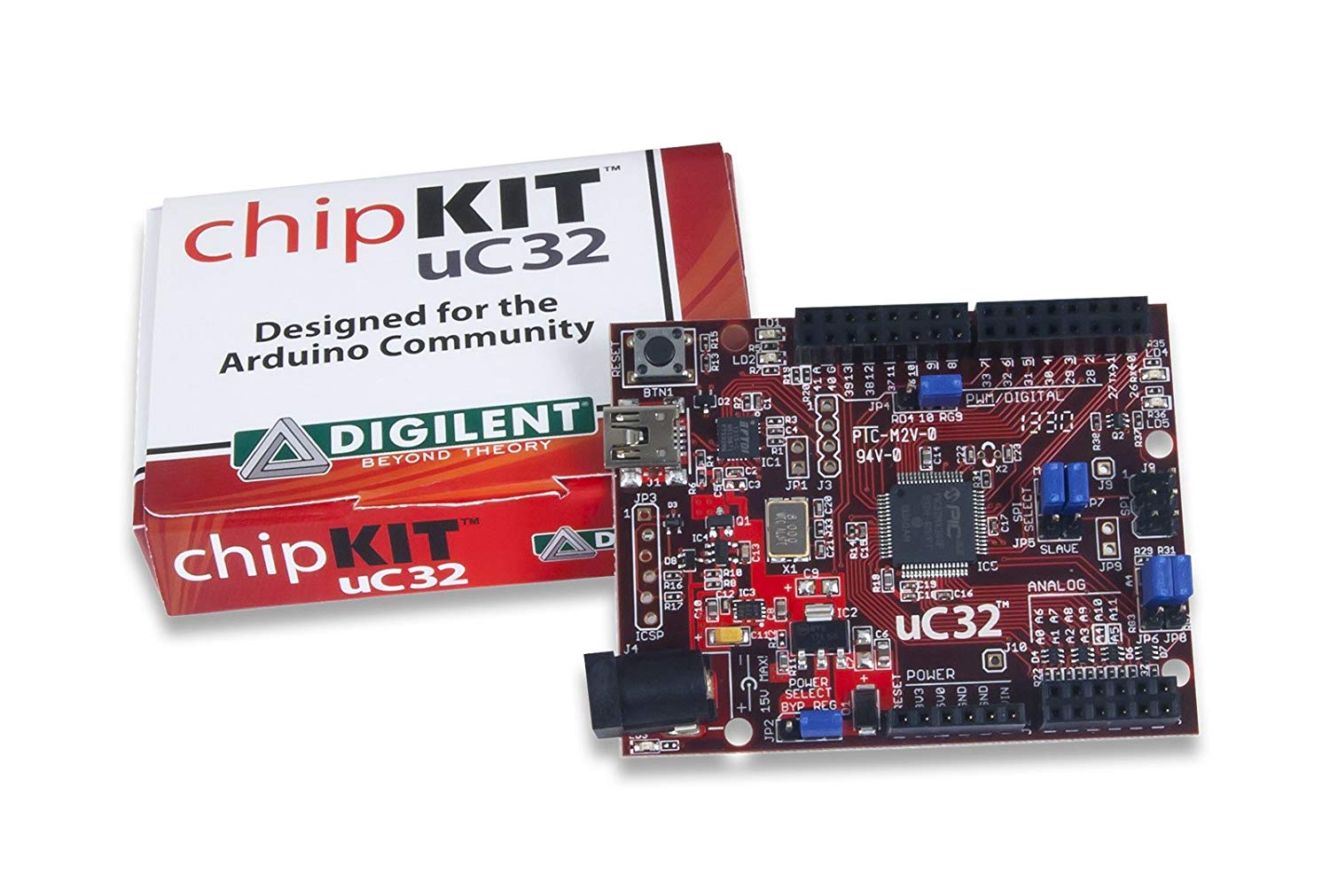 Digilent chipKIT uC32 Basic Microcontroller Board with Uno R3 Headers - 410-254